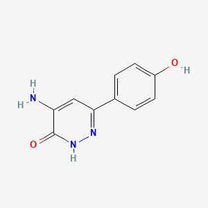 molecular formula C10H9N3O2 B3361758 3(2H)-Pyridazinone, 4-amino-6-(4-hydroxyphenyl)- CAS No. 93251-24-2
