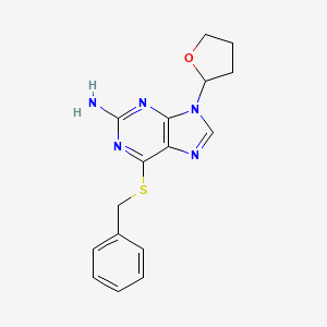 molecular formula C16H17N5OS B3361784 6-Benzylsulfanyl-9-(oxolan-2-yl)purin-2-amine CAS No. 93312-54-0