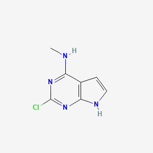 molecular formula C7H7ClN4 B3361814 2-Chloro-N-methyl-7H-pyrrolo[2,3-d]pyrimidin-4-amine CAS No. 934524-27-3