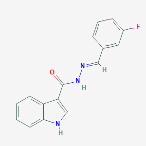 molecular formula C16H12FN3O B336184 N'-(3-fluorobenzylidene)-1H-indole-3-carbohydrazide 