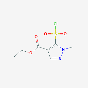 molecular formula C7H9ClN2O4S B3361844 ethyl 5-(chlorosulfonyl)-1-methyl-1H-pyrazole-4-carboxylate CAS No. 93621-38-6