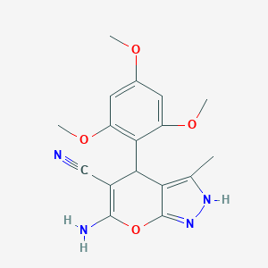 6-Amino-3-methyl-4-(2,4,6-trimethoxyphenyl)-1,4-dihydropyrano[2,3-c]pyrazole-5-carbonitrile