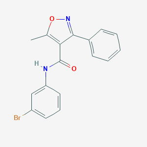 molecular formula C17H13BrN2O2 B336186 N-(3-bromophenyl)-5-methyl-3-phenyl-1,2-oxazole-4-carboxamide 
