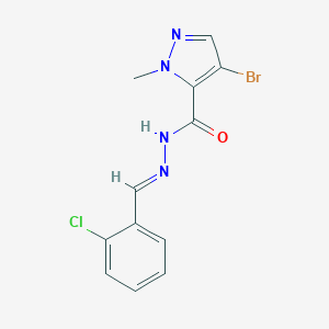 molecular formula C12H10BrClN4O B336188 4-bromo-N'-(2-chlorobenzylidene)-1-methyl-1H-pyrazole-5-carbohydrazide 
