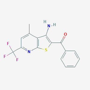 molecular formula C16H11F3N2OS B336190 [3-Amino-4-methyl-6-(trifluoromethyl)thieno[2,3-b]pyridin-2-yl](phenyl)methanone 