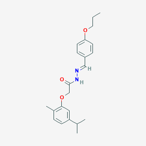 molecular formula C22H28N2O3 B336191 2-(5-isopropyl-2-methylphenoxy)-N'-(4-propoxybenzylidene)acetohydrazide 