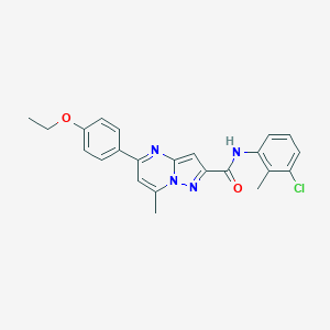 molecular formula C23H21ClN4O2 B336192 N-(3-chloro-2-methylphenyl)-5-(4-ethoxyphenyl)-7-methylpyrazolo[1,5-a]pyrimidine-2-carboxamide 