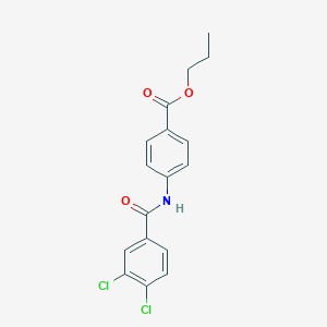 molecular formula C17H15Cl2NO3 B336193 Propyl 4-[(3,4-dichlorobenzoyl)amino]benzoate 