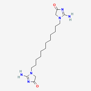 molecular formula C18H32N6O2 B3361930 1,1'-(Dodecane-1,12-diyl)bis(2-amino-1,5-dihydro-4H-imidazol-4-one) CAS No. 94109-90-7