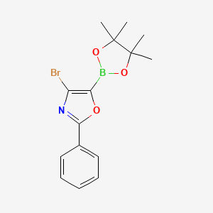 molecular formula C15H17BBrNO3 B3361942 4-Bromo-2-phenyl-5-(4,4,5,5-tetramethyl-1,3,2-dioxaborolan-2-YL)oxazole CAS No. 942070-82-8