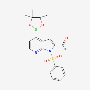 molecular formula C20H21BN2O5S B3361952 1-(Phenylsulfonyl)-4-(4,4,5,5-tetramethyl-1,3,2-dioxaborolan-2-YL)-1H-pyrrolo[2,3-B]pyridine-2-carboxaldehyde CAS No. 942920-60-7