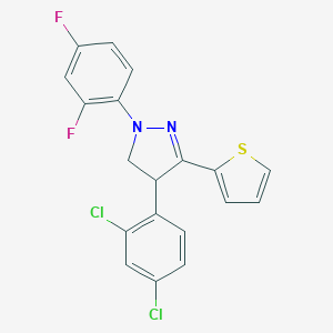 molecular formula C19H12Cl2F2N2S B336196 4-(2,4-dichlorophenyl)-1-(2,4-difluorophenyl)-3-(2-thienyl)-4,5-dihydro-1H-pyrazole 