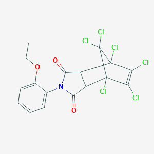 molecular formula C17H11Cl6NO3 B336197 1,7,8,9,10,10-Hexachloro-4-(2-ethoxyphenyl)-4-azatricyclo[5.2.1.0~2,6~]dec-8-ene-3,5-dione 