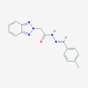 molecular formula C16H15N5O B336199 2-(2H-benzotriazol-2-yl)-N'-[(E)-(4-methylphenyl)methylidene]acetohydrazide 