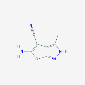 molecular formula C7H6N4O B3361993 5-amino-3-methyl-2H-furo[2,3-c]pyrazole-4-carbonitrile CAS No. 94691-99-3