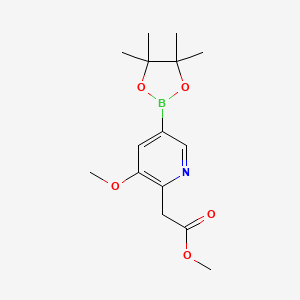 molecular formula C15H22BNO5 B3362000 Methyl 2-(3-methoxy-5-(4,4,5,5-tetramethyl-1,3,2-dioxaborolan-2-yl)pyridin-2-yl)acetate CAS No. 947688-89-3