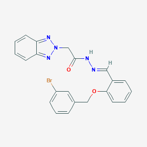molecular formula C22H18BrN5O2 B336201 2-(2H-benzotriazol-2-yl)-N'-[(E)-{2-[(3-bromobenzyl)oxy]phenyl}methylidene]acetohydrazide 
