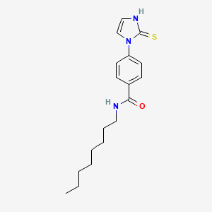 molecular formula C18H25N3OS B3362064 Benzamide, 4-(2,3-dihydro-2-thioxo-1H-imidazol-1-yl)-N-octyl- CAS No. 95234-93-8