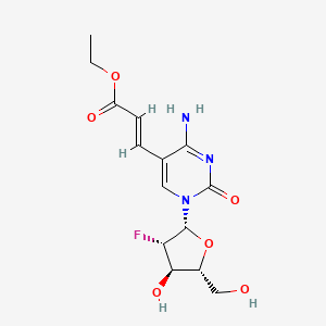 molecular formula C14H18FN3O6 B3362143 ethyl (E)-3-[4-amino-1-[(2R,3S,4R,5R)-3-fluoro-4-hydroxy-5-(hydroxymethyl)oxolan-2-yl]-2-oxopyrimidin-5-yl]prop-2-enoate CAS No. 95740-12-8