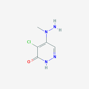 molecular formula C5H7ClN4O B3362193 4-Chloro-5-(1-methylhydrazino)-3-pyridazinol CAS No. 96017-24-2