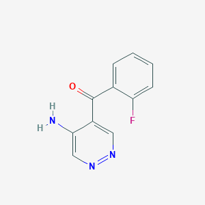 molecular formula C11H8FN3O B3362199 (5-Aminopyridazin-4-yl)(2-fluorophenyl)methanone CAS No. 96054-49-8