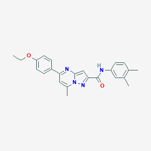 molecular formula C24H24N4O2 B336226 N-(3,4-dimethylphenyl)-5-(4-ethoxyphenyl)-7-methylpyrazolo[1,5-a]pyrimidine-2-carboxamide 