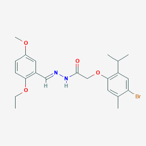molecular formula C22H27BrN2O4 B336233 2-(4-bromo-2-isopropyl-5-methylphenoxy)-N'-(2-ethoxy-5-methoxybenzylidene)acetohydrazide 
