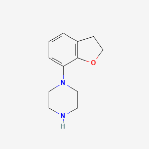 molecular formula C12H16N2O B3362378 1-(2,3-Dihydro-1-benzofuran-7-yl)piperazine CAS No. 98205-73-3