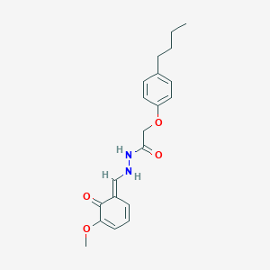 2-(4-butylphenoxy)-N'-[(E)-(5-methoxy-6-oxocyclohexa-2,4-dien-1-ylidene)methyl]acetohydrazide