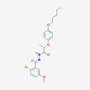 molecular formula C22H27BrN2O4 B336243 N'-(2-bromo-5-methoxybenzylidene)-2-[4-(pentyloxy)phenoxy]propanohydrazide 