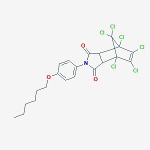 molecular formula C21H19Cl6NO3 B336244 1,7,8,9,10,10-Hexachloro-4-[4-(hexyloxy)phenyl]-4-azatricyclo[5.2.1.0~2,6~]dec-8-ene-3,5-dione 
