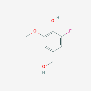 molecular formula C8H9FO3 B3362458 2-Fluoro-4-(hydroxymethyl)-6-methoxyphenol CAS No. 99387-76-5