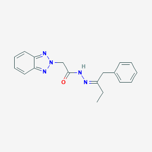 molecular formula C18H19N5O B336246 Benzotriazol-2-ylacetic acid, (1-benzylpropylidene)hydrazide 