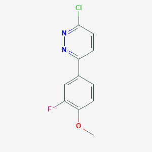 molecular formula C11H8ClFN2O B3362470 3-Chloro-6-(3-fluoro-4-methoxyphenyl)pyridazine CAS No. 99452-78-5