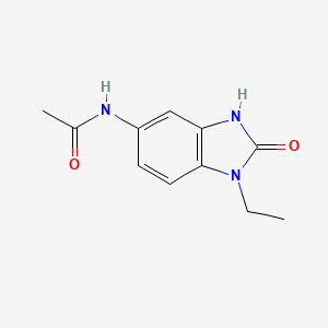 molecular formula C11H13N3O2 B3362484 Acetamide, N-(1-ethyl-2,3-dihydro-2-oxo-1H-benzimidazol-5-yl) CAS No. 99857-17-7