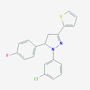 molecular formula C19H14ClFN2S B336249 1-(3-chlorophenyl)-5-(4-fluorophenyl)-3-(2-thienyl)-4,5-dihydro-1H-pyrazole 
