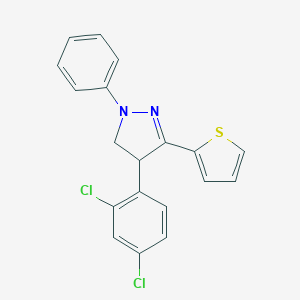 molecular formula C19H14Cl2N2S B336250 4-(2,4-dichlorophenyl)-1-phenyl-3-(2-thienyl)-4,5-dihydro-1H-pyrazole 
