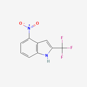 molecular formula C9H5F3N2O2 B3362506 4-Nitro-2-(trifluoromethyl)-1H-indole CAS No. 1000604-20-5
