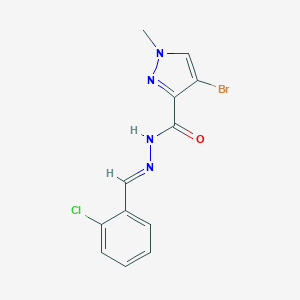 molecular formula C12H10BrClN4O B336252 4-bromo-N'-(2-chlorobenzylidene)-1-methyl-1H-pyrazole-3-carbohydrazide 