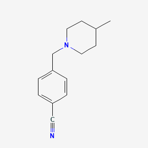 molecular formula C14H18N2 B3362550 4-[(4-Methylpiperidin-1-yl)methyl]benzonitrile CAS No. 1000931-95-2