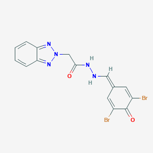 molecular formula C15H11Br2N5O2 B336257 2-(benzotriazol-2-yl)-N'-[(3,5-dibromo-4-oxocyclohexa-2,5-dien-1-ylidene)methyl]acetohydrazide 