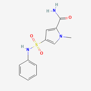 molecular formula C12H13N3O3S B3362579 1-methyl-4-(phenylsulfamoyl)-1H-pyrrole-2-carboxamide CAS No. 1000932-96-6