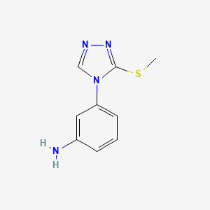 molecular formula C9H10N4S B3362592 3-[3-(甲硫基)-4H-1,2,4-三唑-4-基]苯胺 CAS No. 1000933-40-3