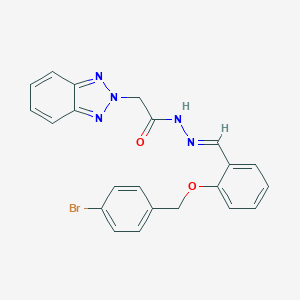 molecular formula C22H18BrN5O2 B336260 2-(2H-benzotriazol-2-yl)-N'-[(E)-{2-[(4-bromobenzyl)oxy]phenyl}methylidene]acetohydrazide 