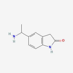 molecular formula C10H12N2O B3362615 5-(1-aminoethyl)-2,3-dihydro-1H-indol-2-one CAS No. 1001906-52-0