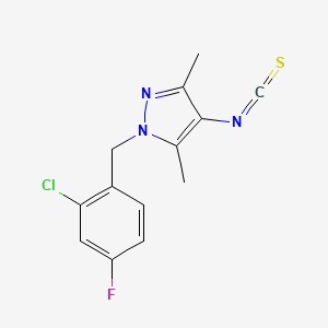 molecular formula C13H11ClFN3S B3362628 1-(2-Chloro-4-fluoro-benzyl)-4-isothiocyanato-3,5-dimethyl-1H-pyrazole CAS No. 1004193-38-7