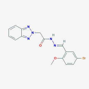 molecular formula C16H14BrN5O2 B336263 2-(2H-benzotriazol-2-yl)-N'-[(E)-(5-bromo-2-methoxyphenyl)methylidene]acetohydrazide 
