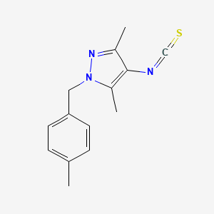 molecular formula C14H15N3S B3362636 4-Isothiocyanato-3,5-dimethyl-1-(4-methyl-benzyl)-1H-pyrazole CAS No. 1004193-56-9
