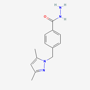 molecular formula C13H16N4O B3362648 4-[(3,5-dimethyl-1H-pyrazol-1-yl)methyl]benzohydrazide CAS No. 1004643-42-8