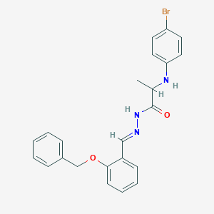 molecular formula C23H22BrN3O2 B336266 N'-[2-(benzyloxy)benzylidene]-2-(4-bromoanilino)propanohydrazide 